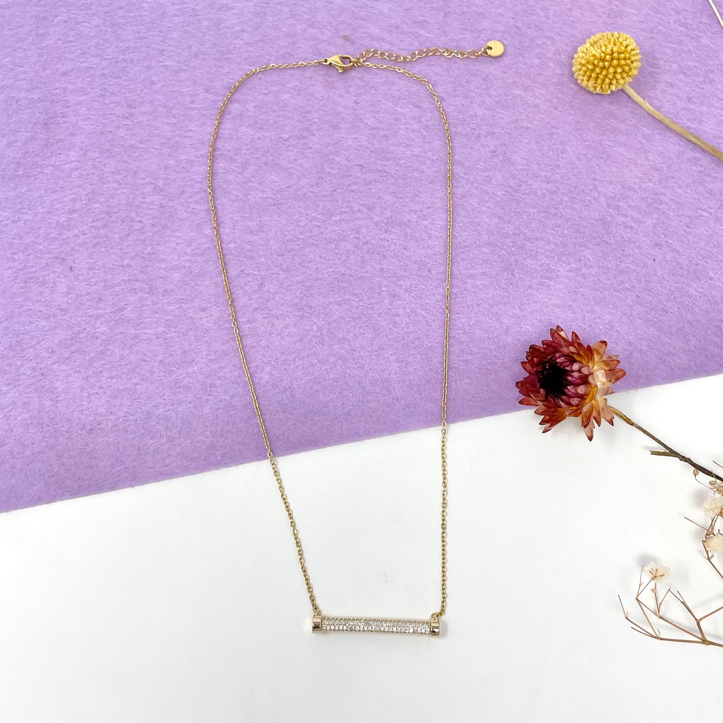 Makupenda - Collana donna barra con strass