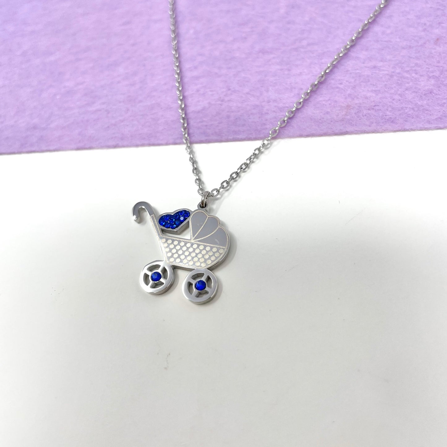 Makupenda - Collana Donna carrozzina cuore base argento