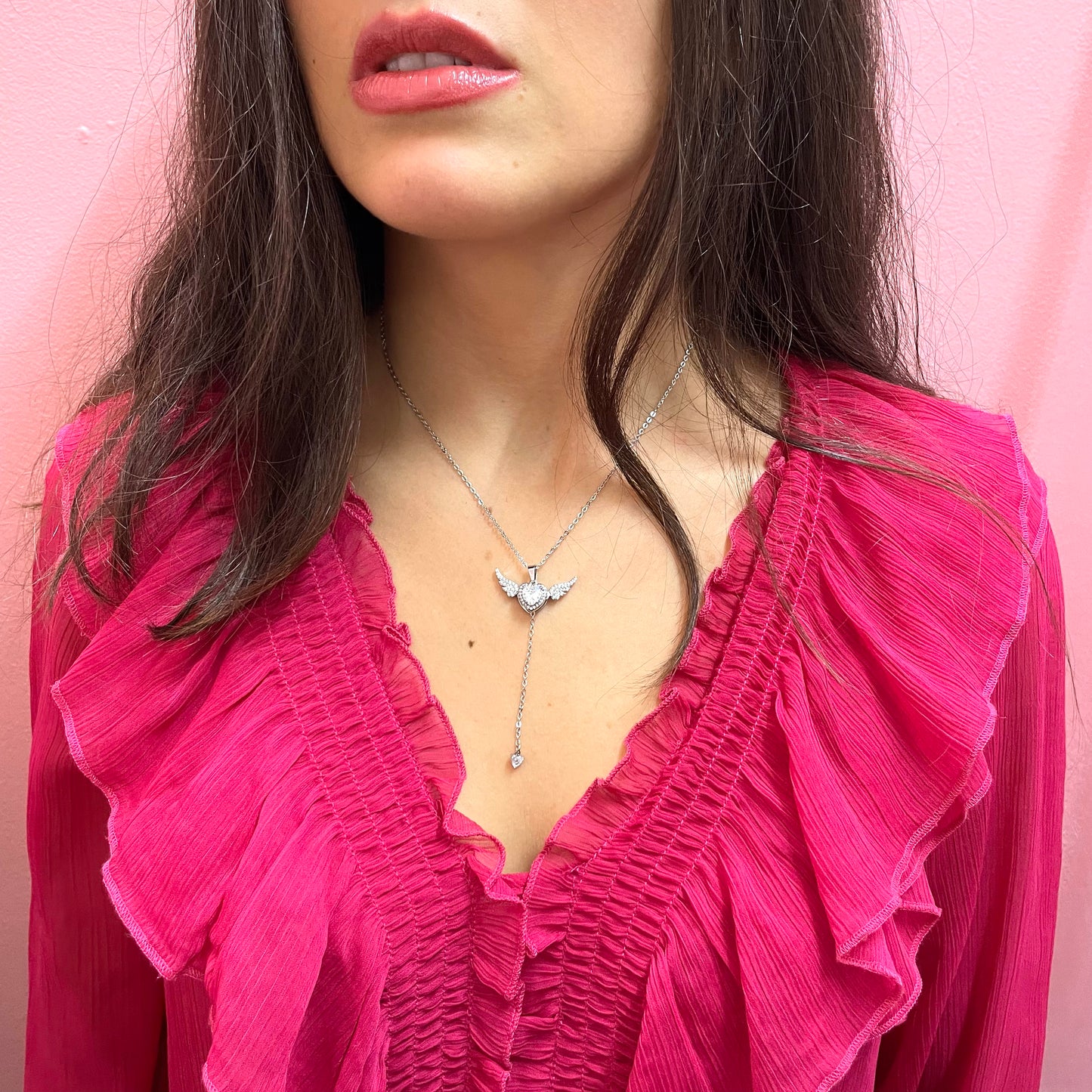 Makupenda - Collana Donna cuore alato strass