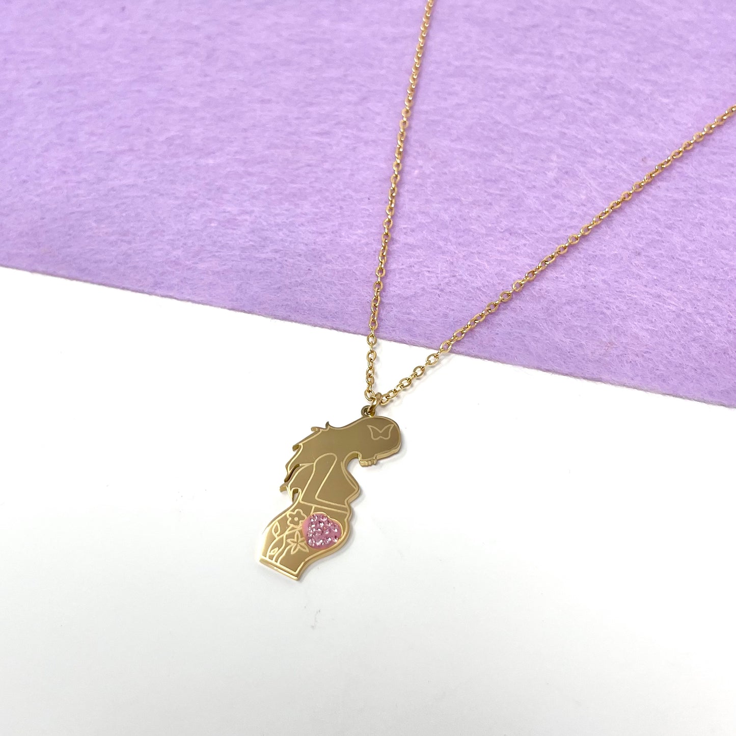 Makupenda - Collana Donna mamma dolce attesa cuore base oro