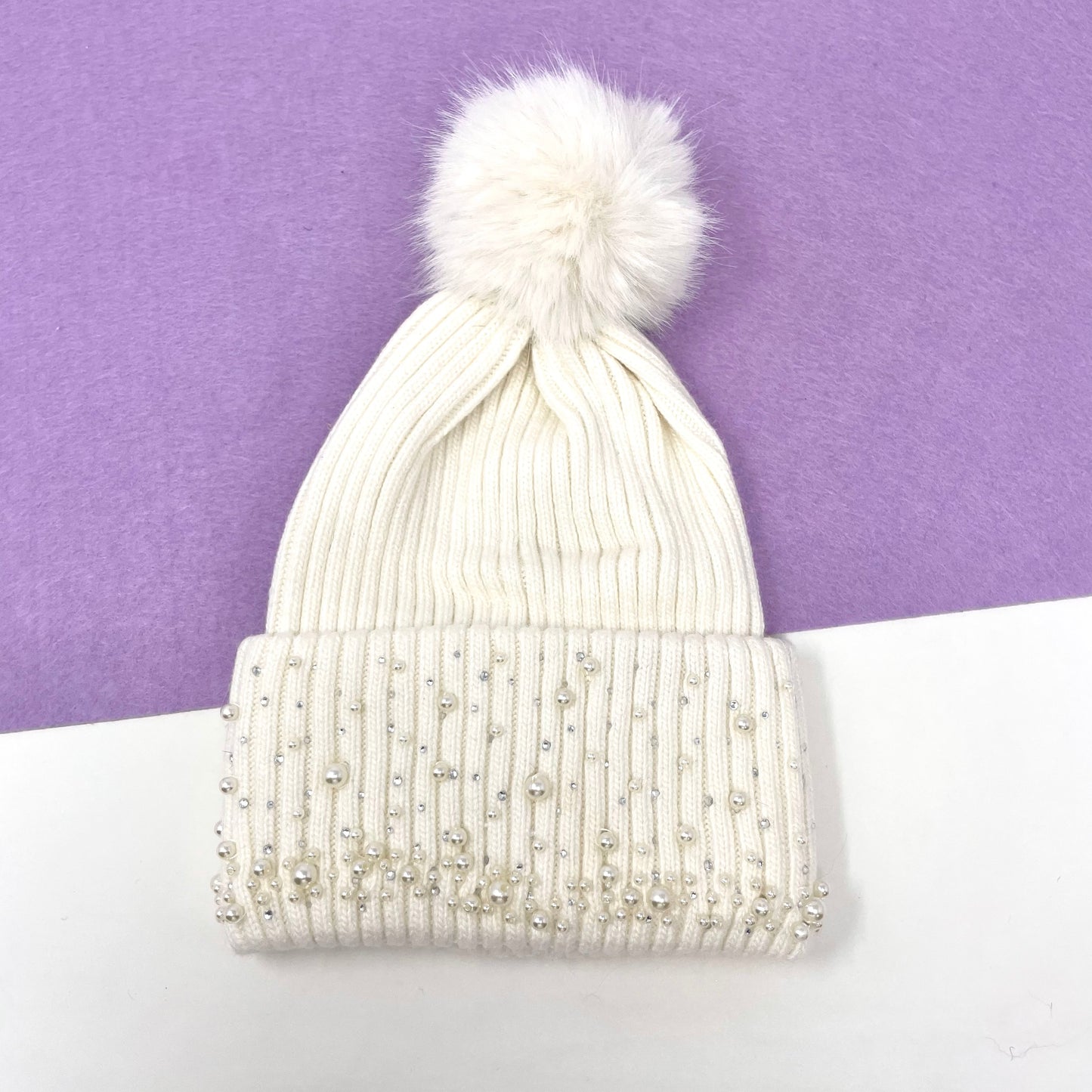 Makupenda - Cappello Donna berretto pompon perline