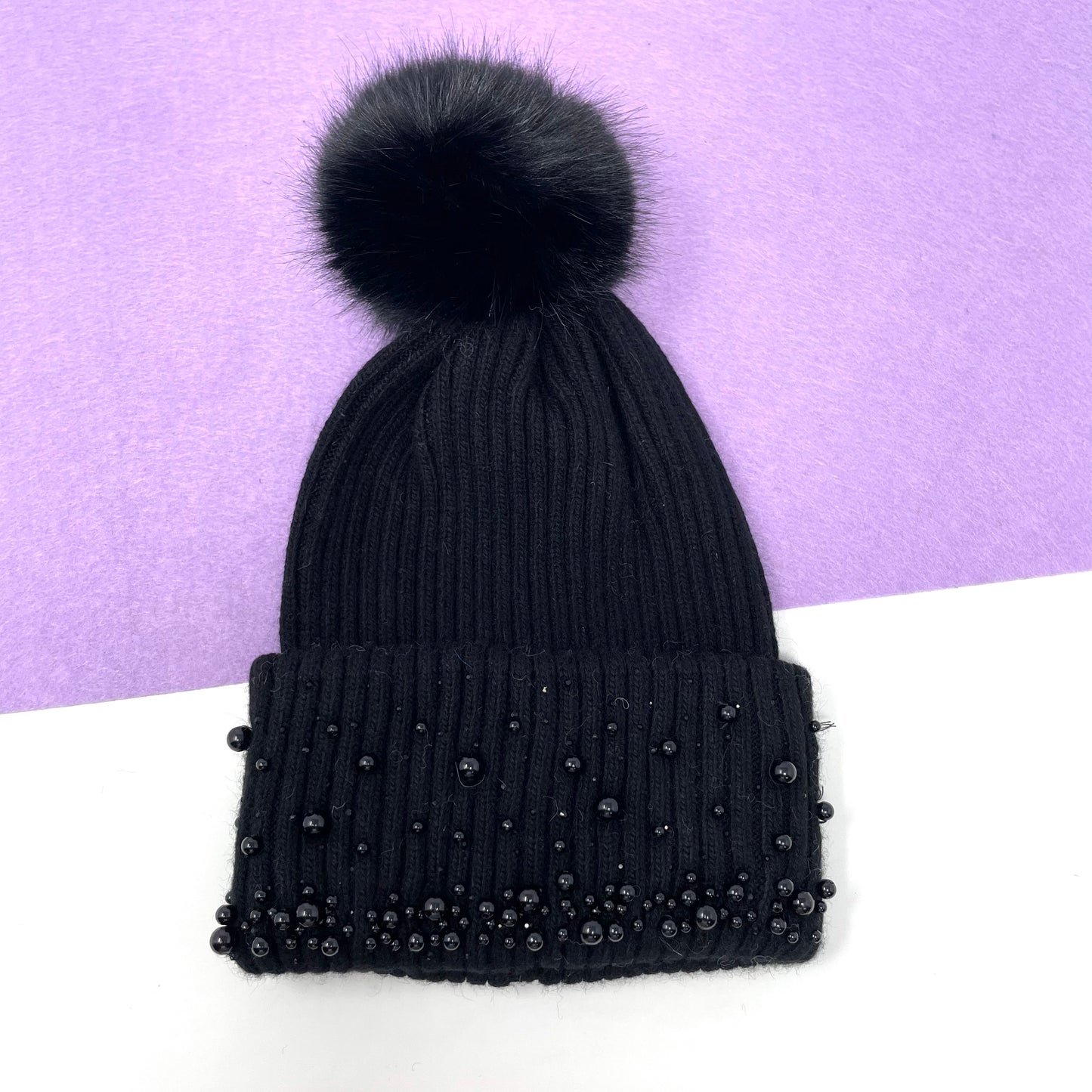 Makupenda - Cappello Donna berretto pompon perline