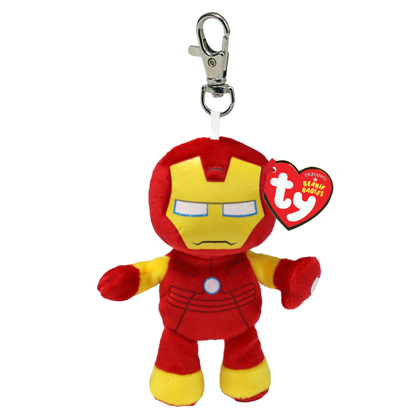 Ty - Portachiavi clips Marvel Iron man peluche