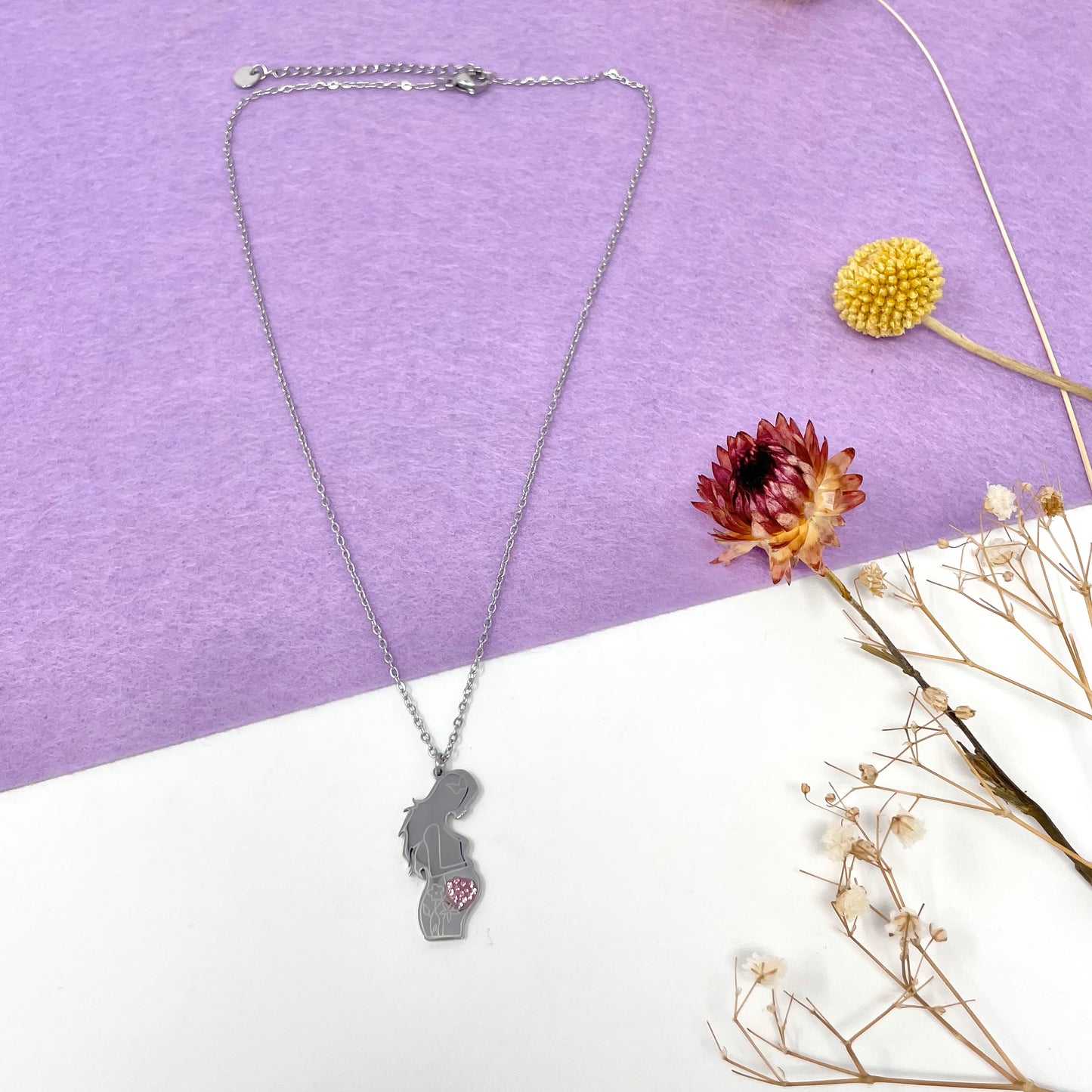Makupenda - Collana Donna mamma dolce attesa cuore base argento