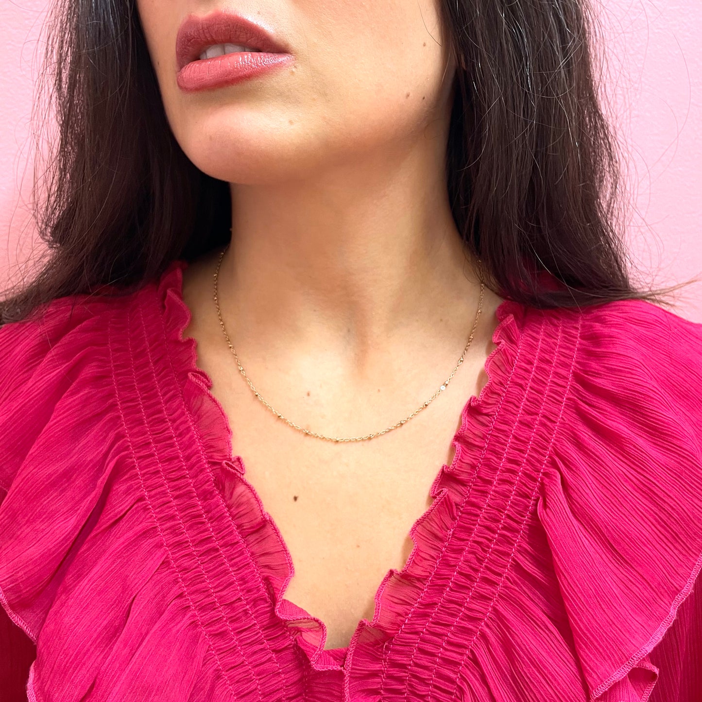 Makupenda - Collana Donna basic maglia a catena con palline