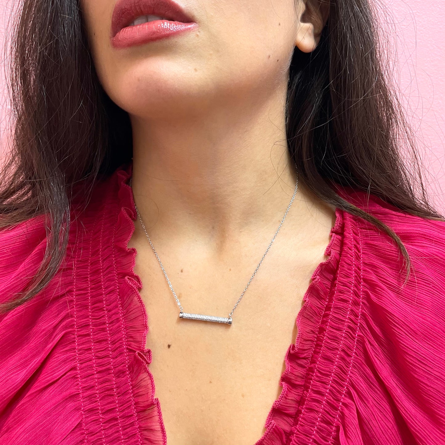 Makupenda - Collana donna barra con strass