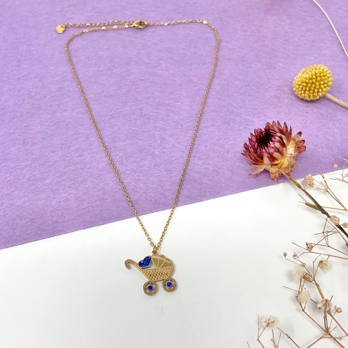 Makupenda - Collana Donna carrozzina cuore base oro