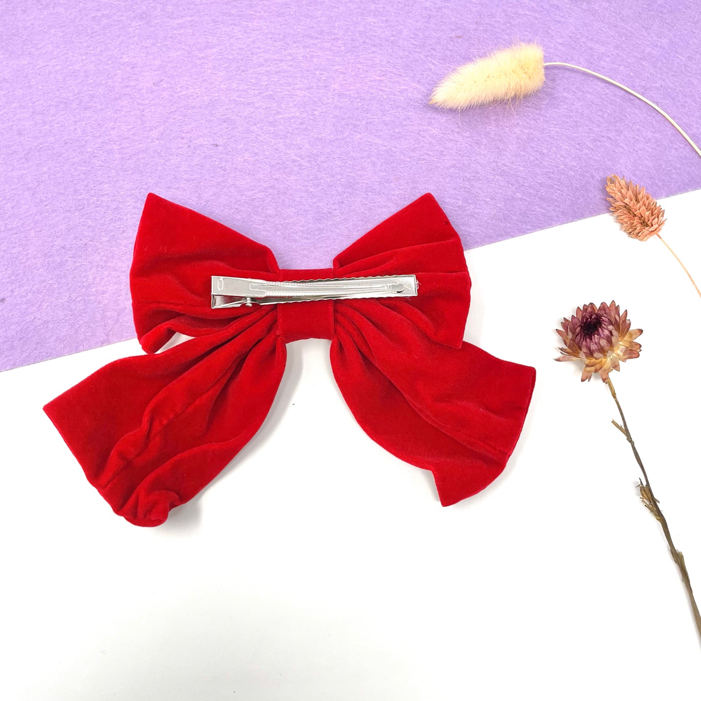 Makupenda - Pinza molletta per capelli fiocco velluto Natale