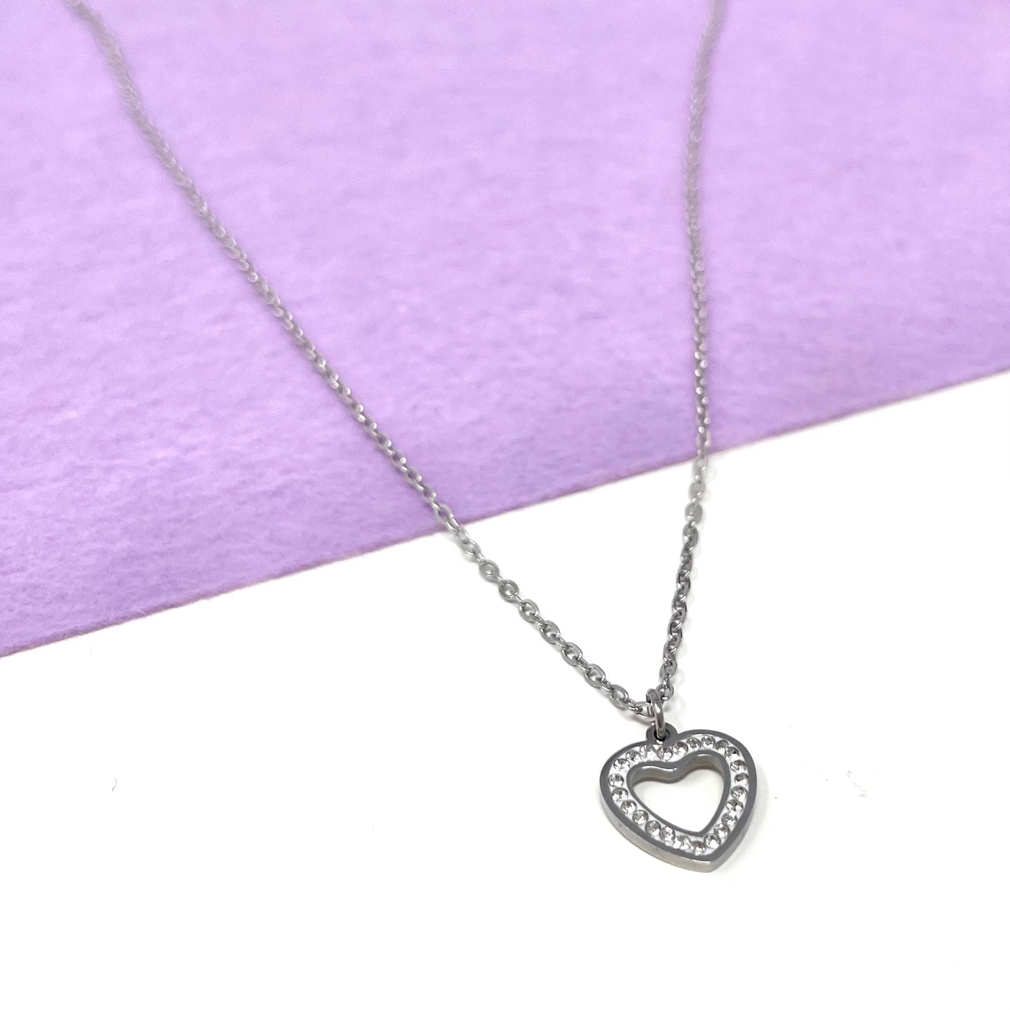 Makupenda - Collana Donna cuore forato con strass