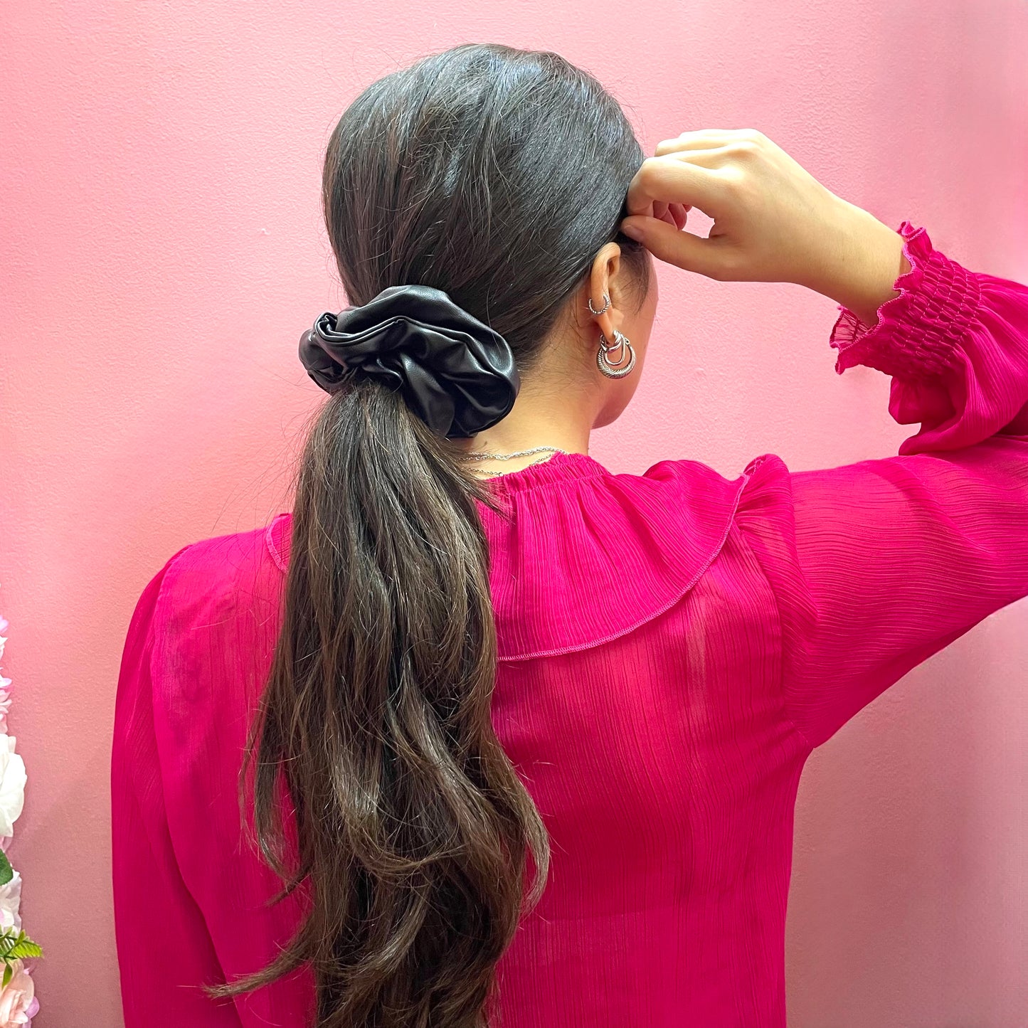 Makupenda - Elastico per capelli Donna scrunchie simil pelle