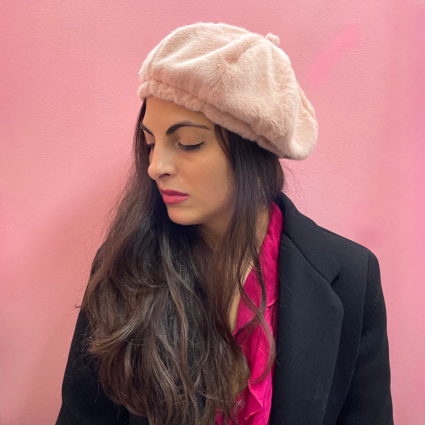Makupenda - Cappello Donna basco pelliccia
