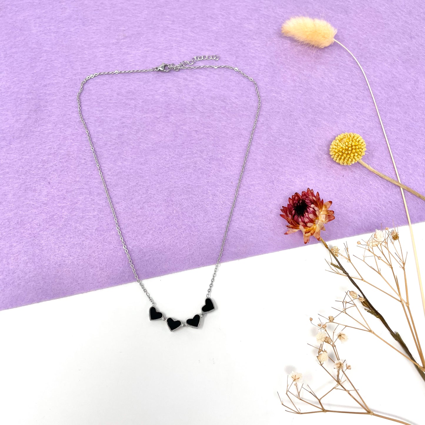 Makupenda - Collana Donna quadrifoglio che si apre a cuori madreperla