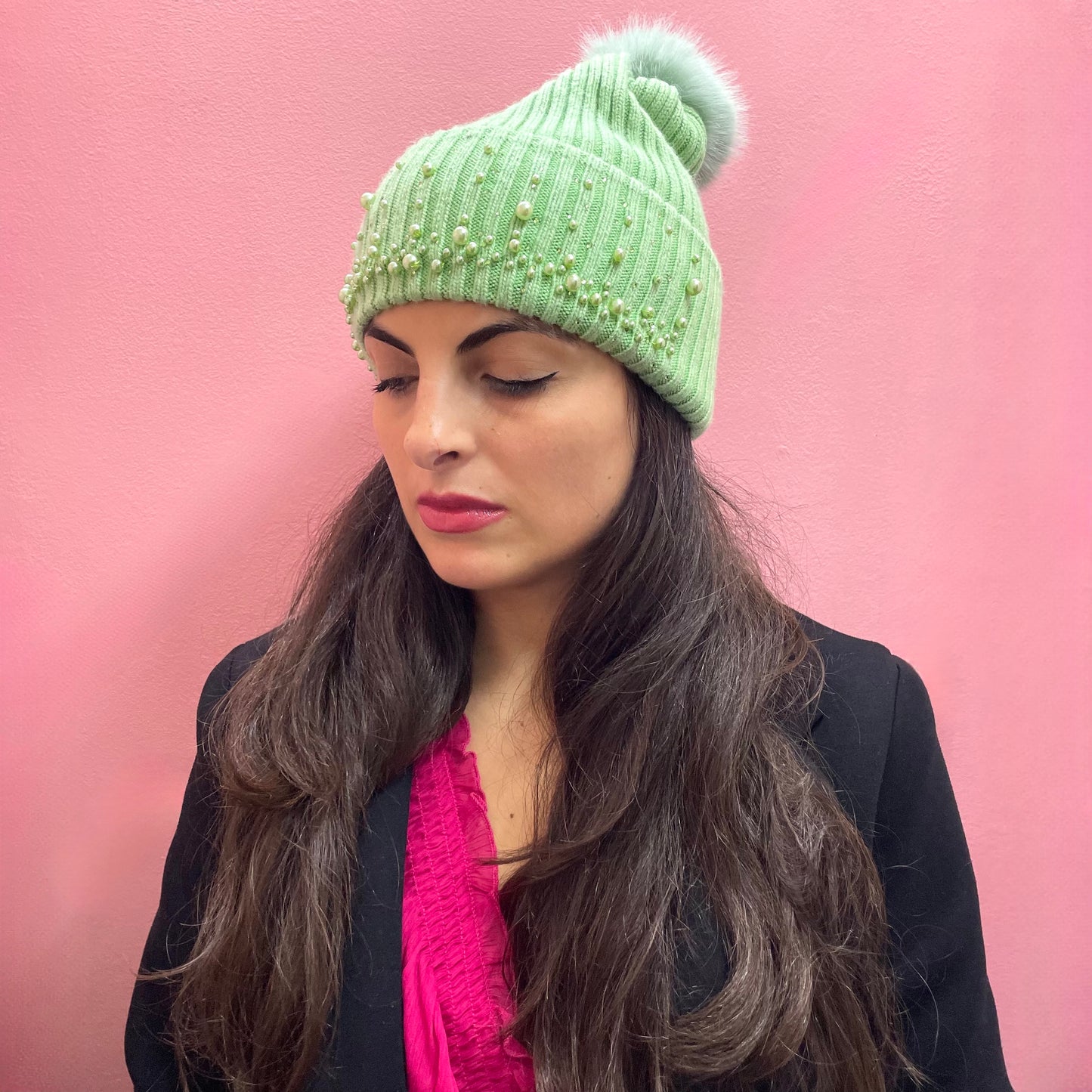 Makupenda - Cappello Donna berretto pompon perline