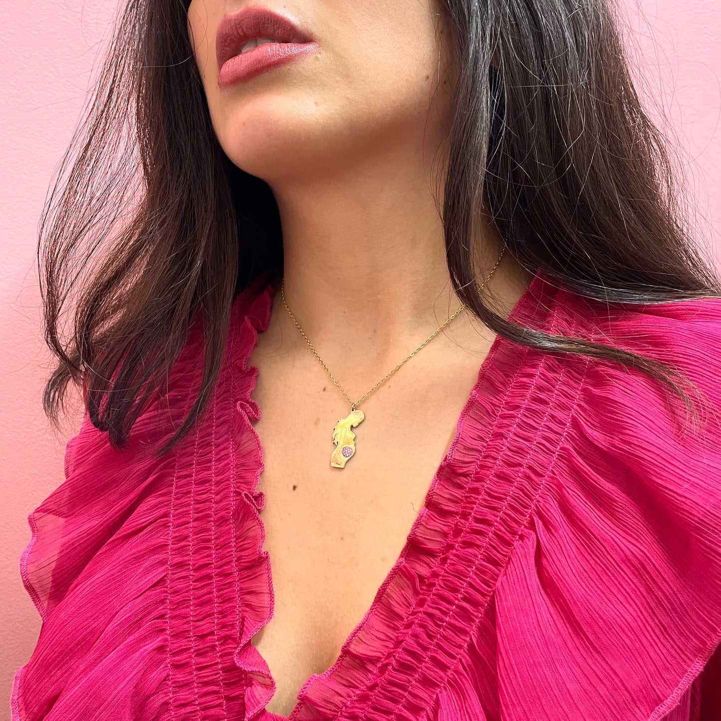 Makupenda - Collana Donna mamma dolce attesa cuore base oro