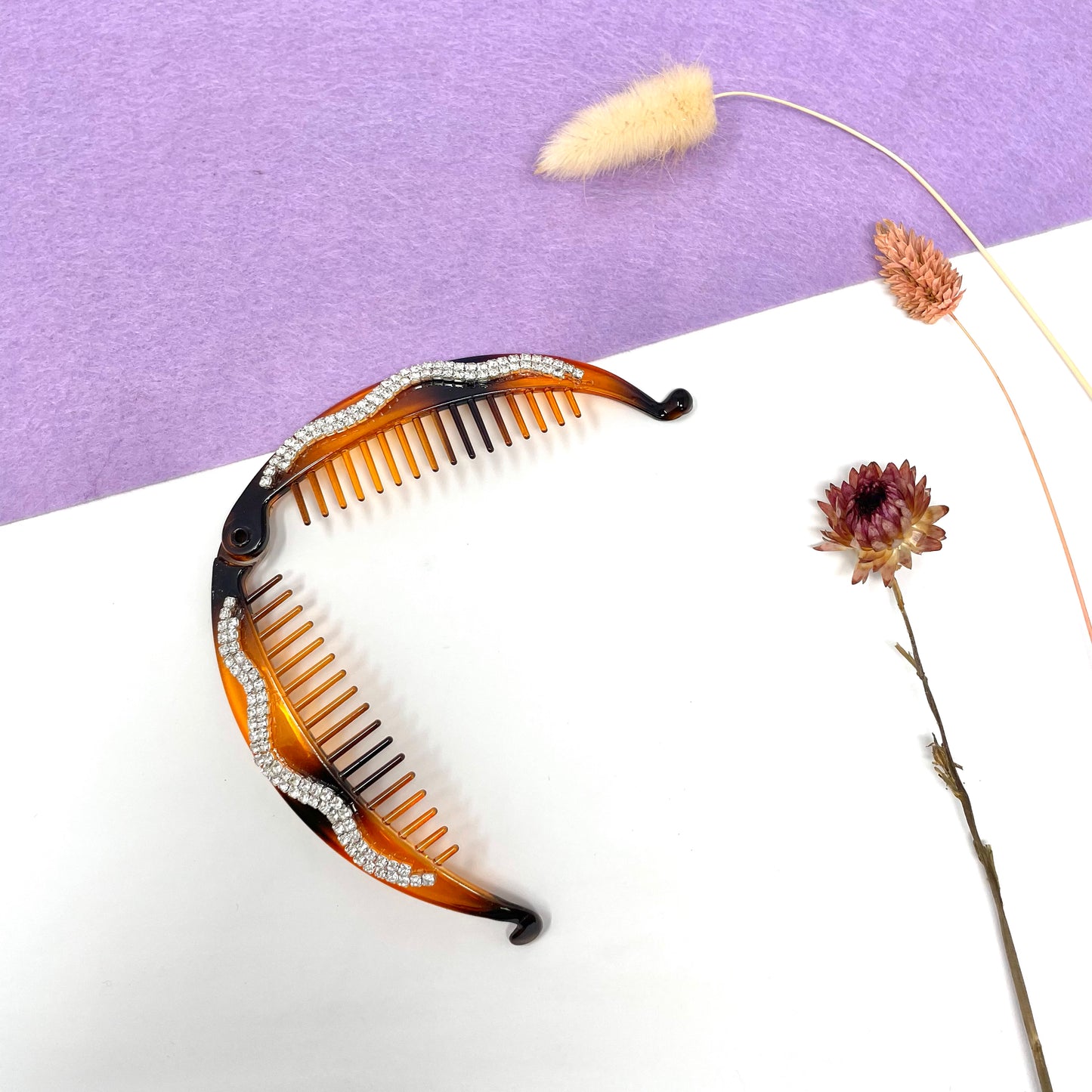Makupenda - Pettine grande per capelli con strass