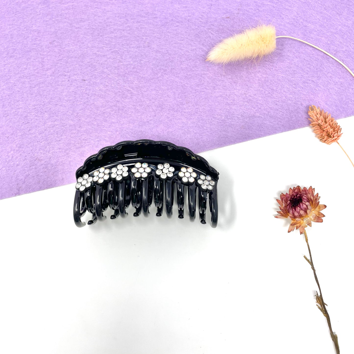 Makupenda - Molletta pinza per capelli fiori strass