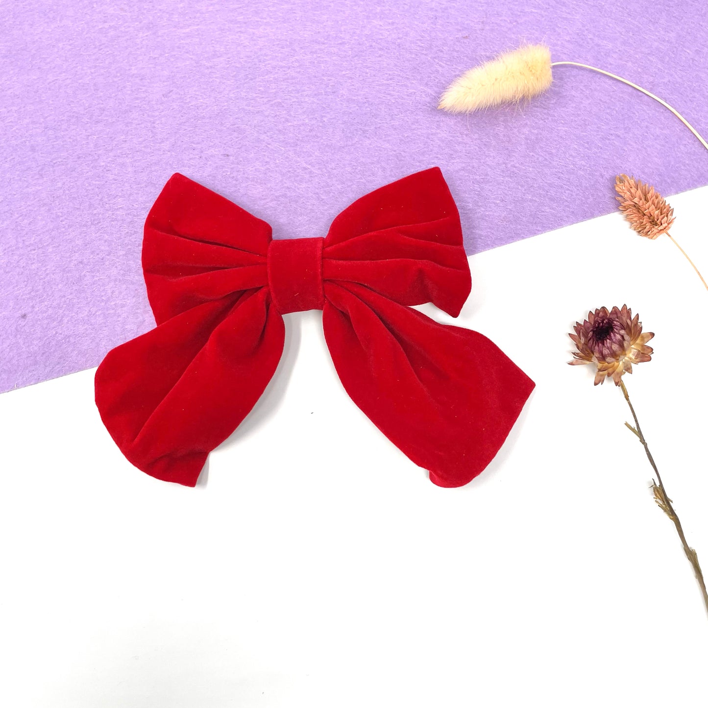 Makupenda - Pinza molletta per capelli fiocco velluto Natale