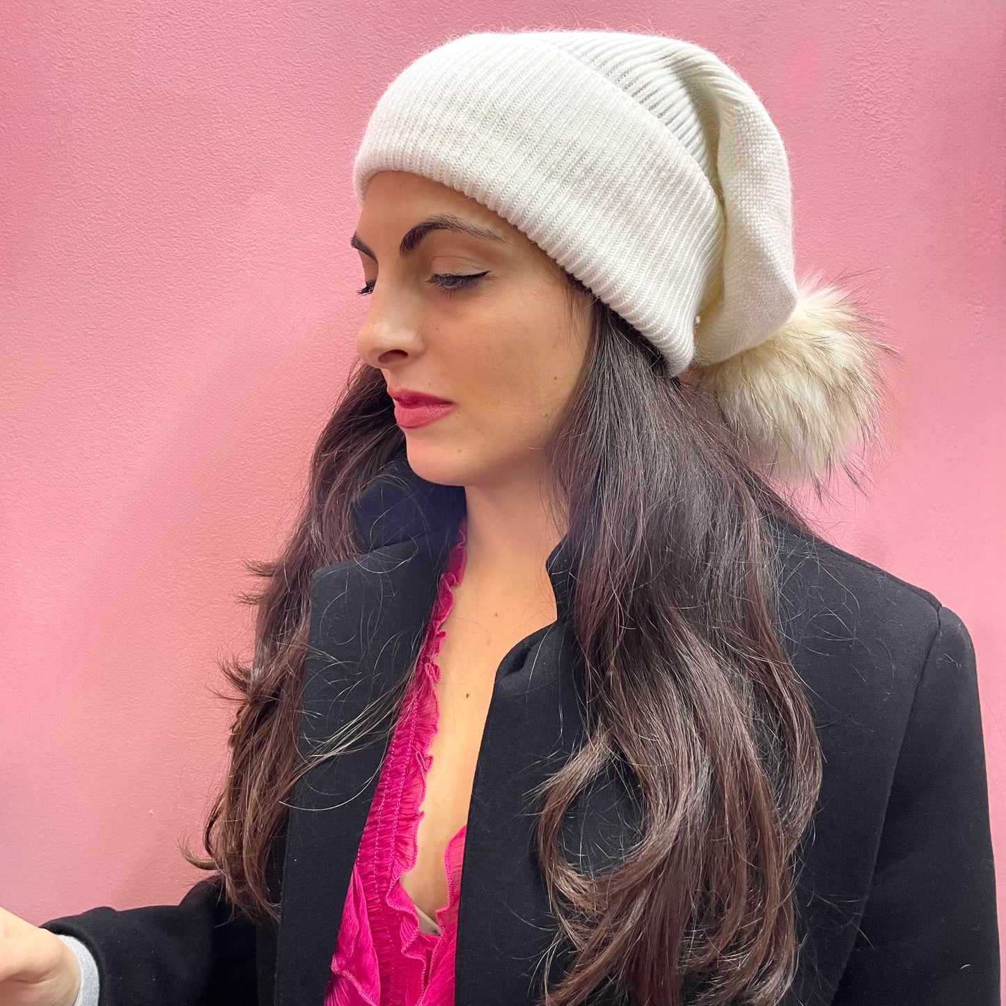Makupenda - Cappello Donna berretto intrecciato pompon