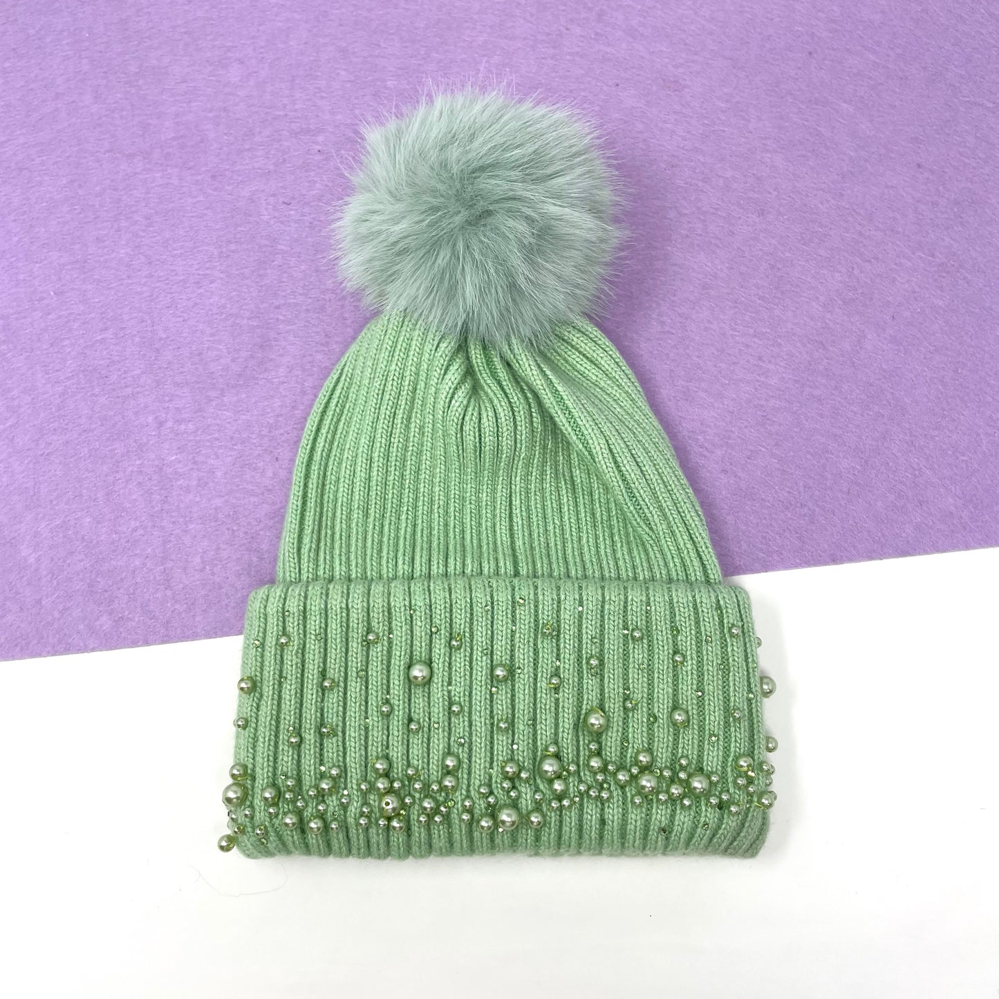 Makupenda - Cappello Donna berretto pompon perline