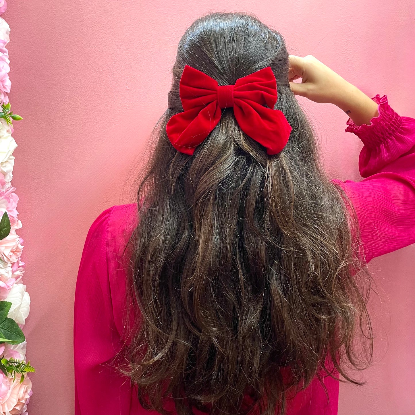 Makupenda - Pinza molletta per capelli fiocco velluto Natale