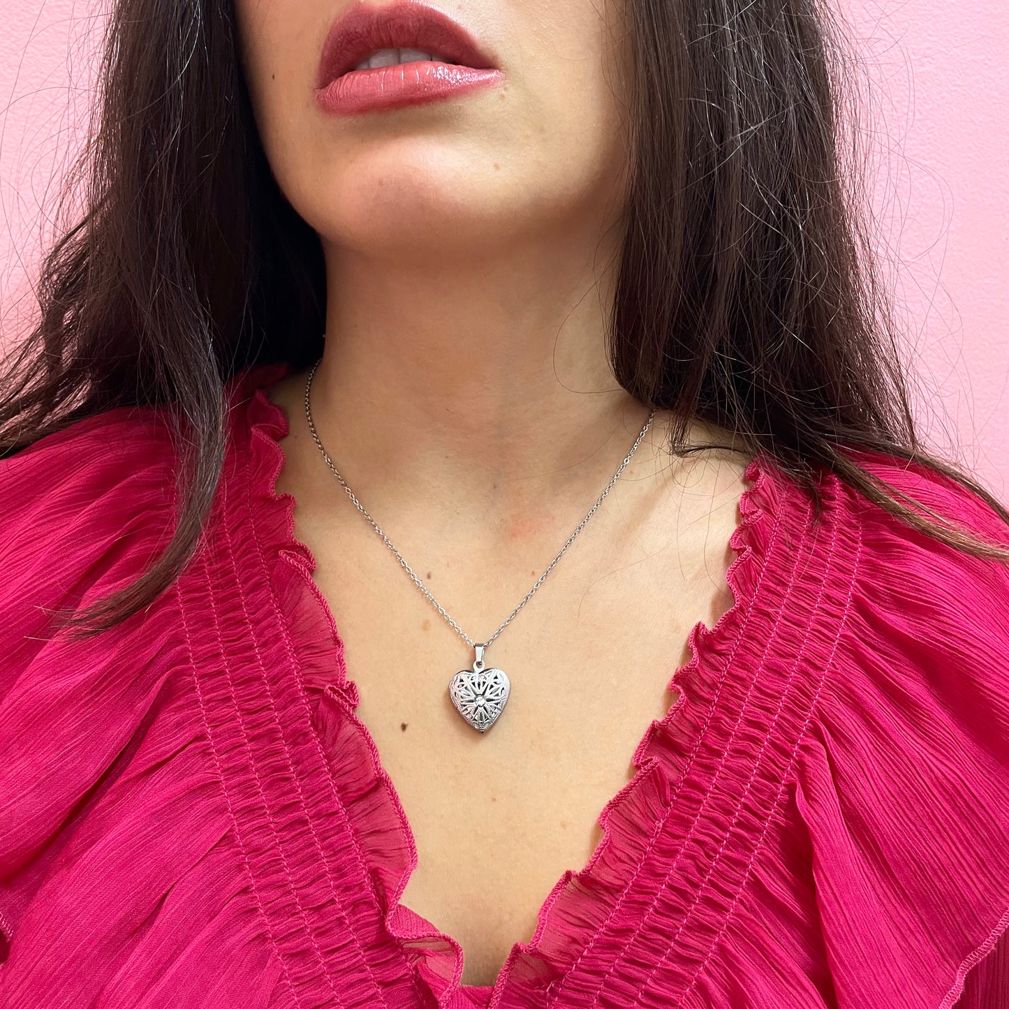 Makupenda - Collana Donna porta foto cuore strass