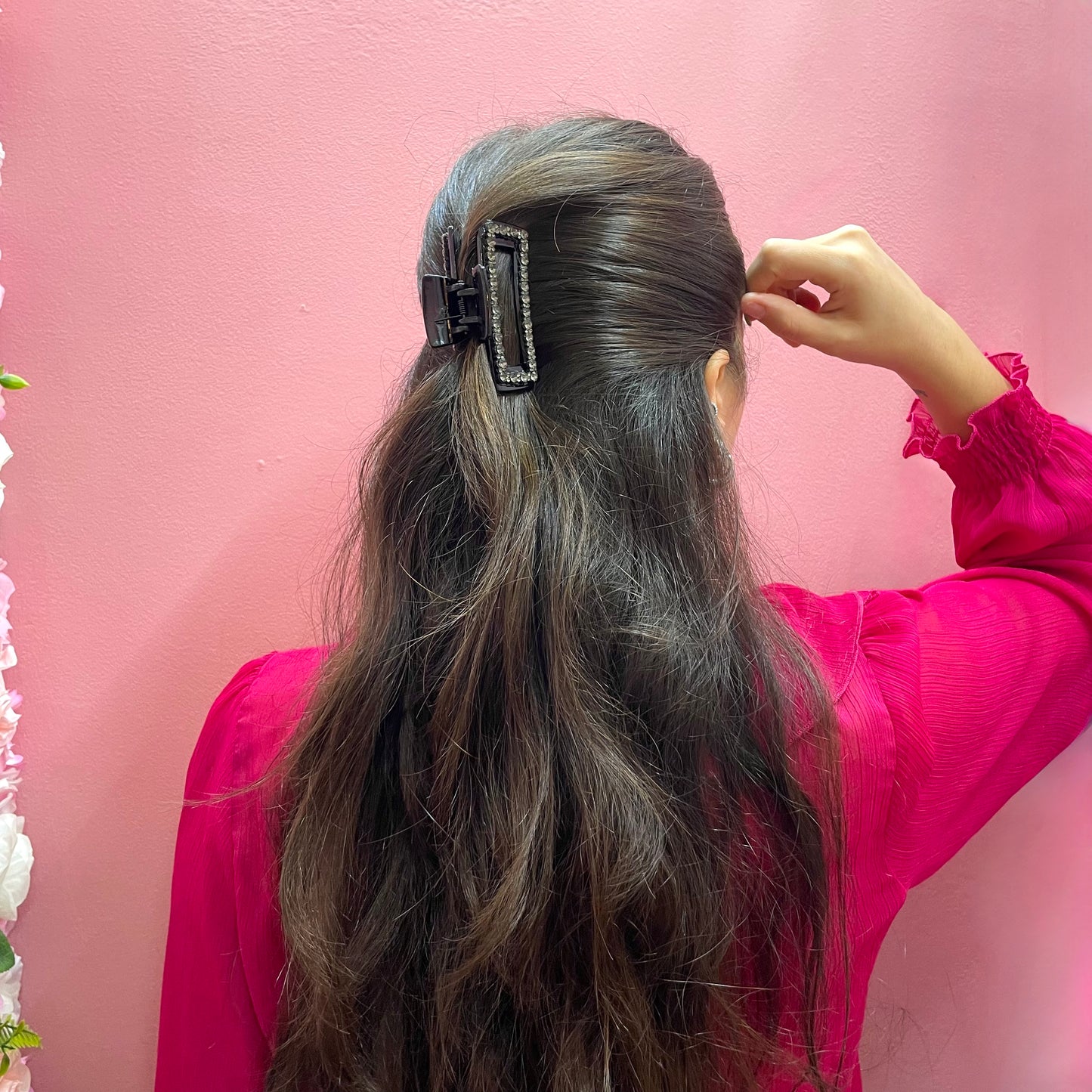 Makupenda - Molletta pinza per capelli rettangolare strass