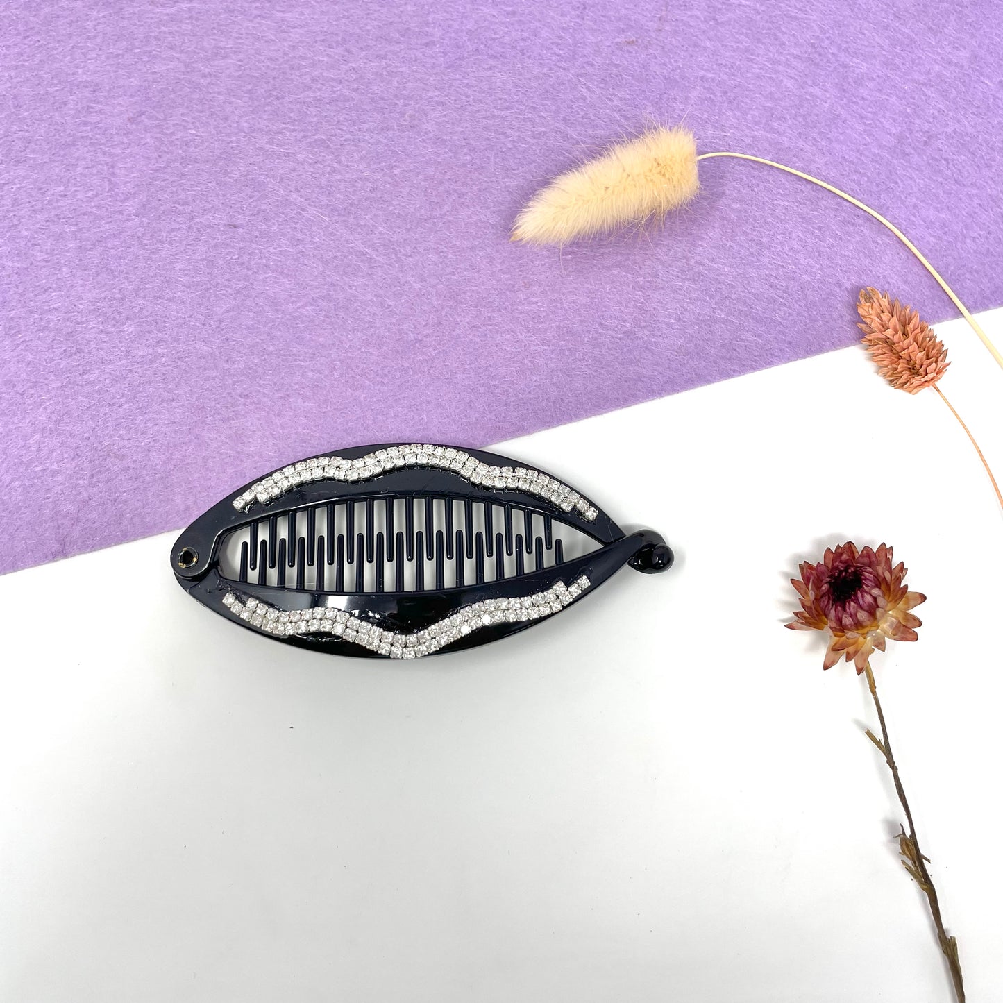 Makupenda - Pettine grande per capelli con strass