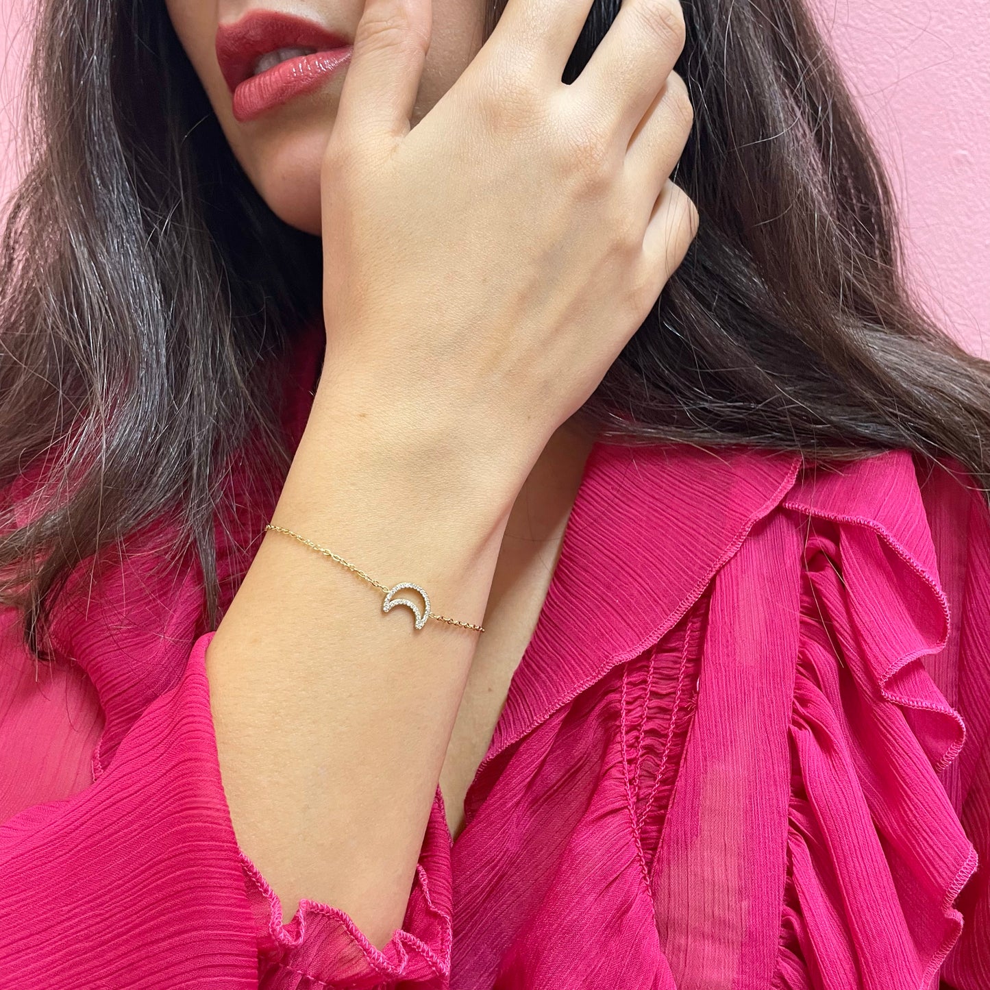 Makupenda - Bracciale Donna luna con strass