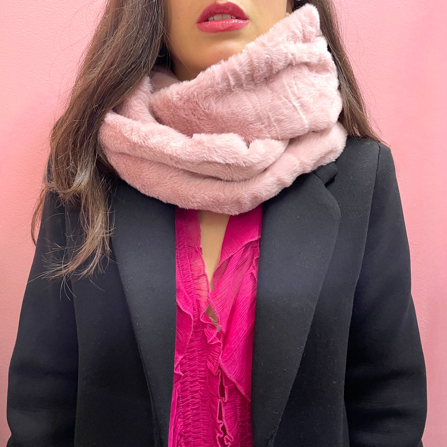 Makupenda - Scaldacollo Donna basic eco pelliccia due giri