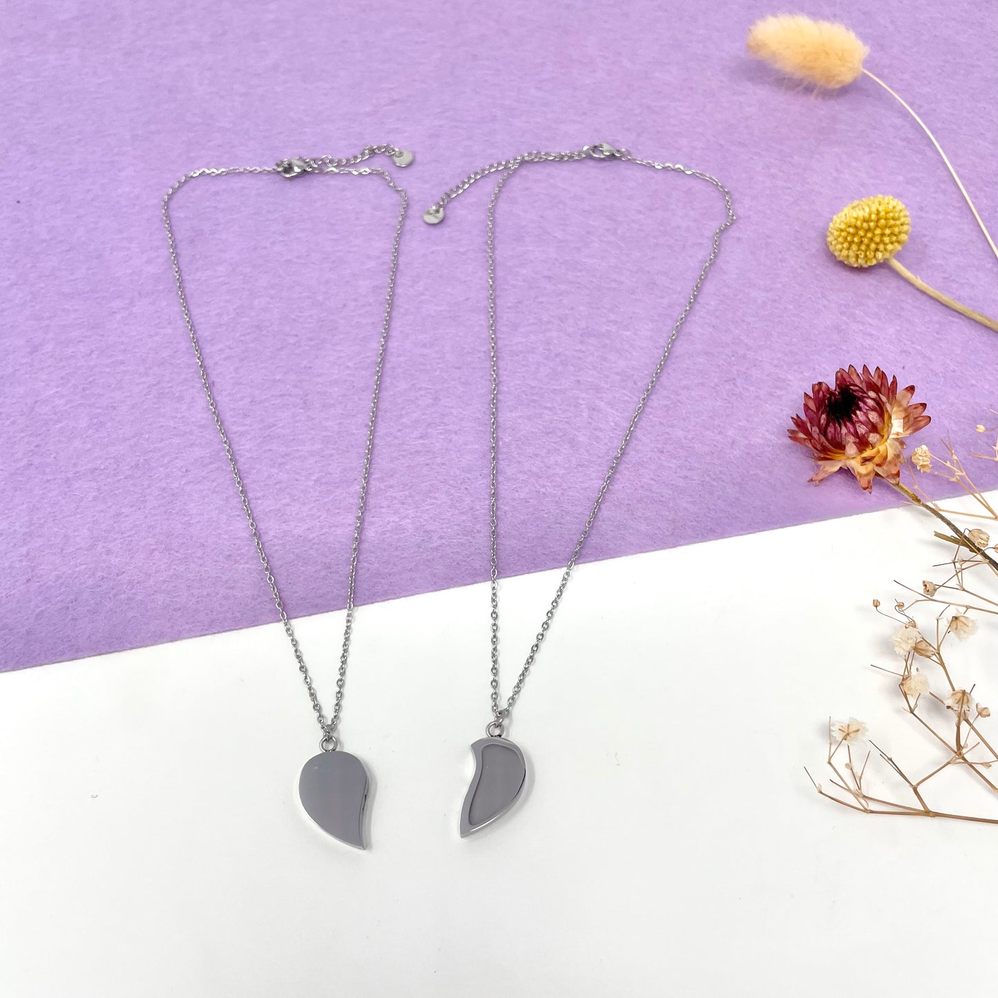Makupenda - Collane Donna coppia di cuori calamita