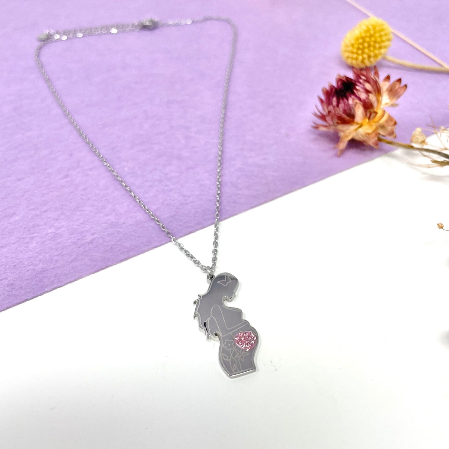 Makupenda - Collana Donna mamma dolce attesa cuore base argento