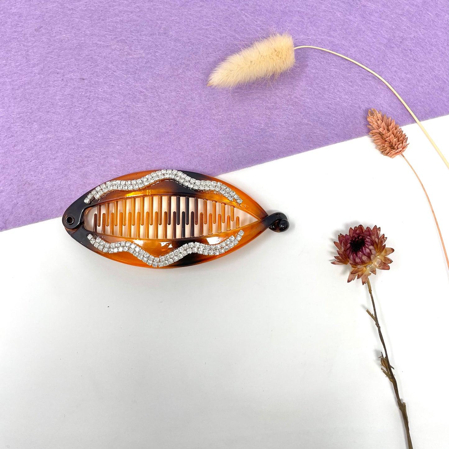 Makupenda - Pettine grande per capelli con strass