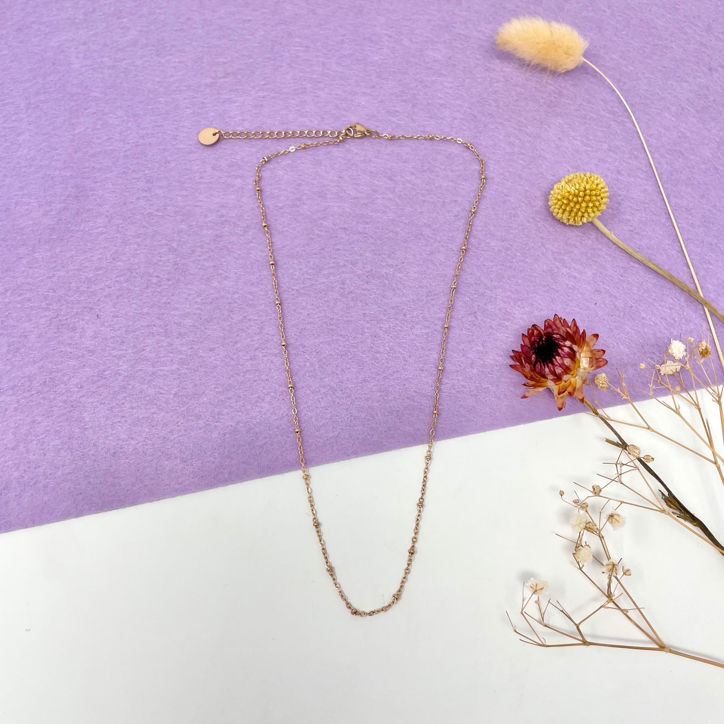 Makupenda - Collana Donna basic maglia a catena con palline