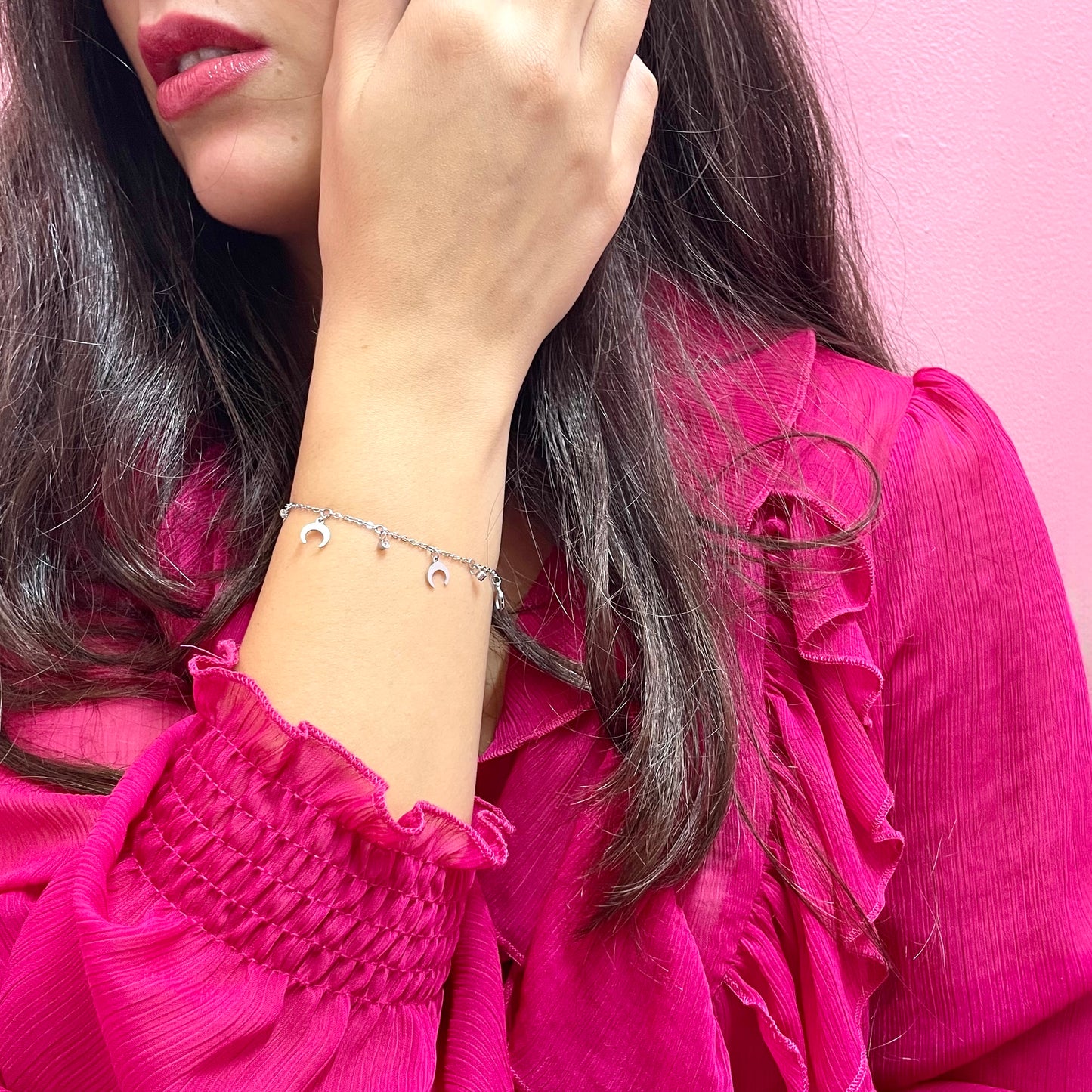 Makupenda - Bracciale Donna luna pendente