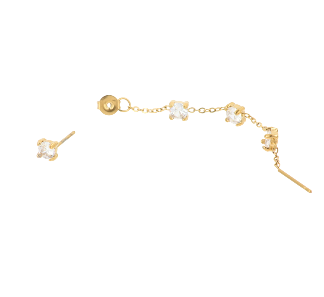 Orecchino Donna Mono Cascata Luce Base Oro