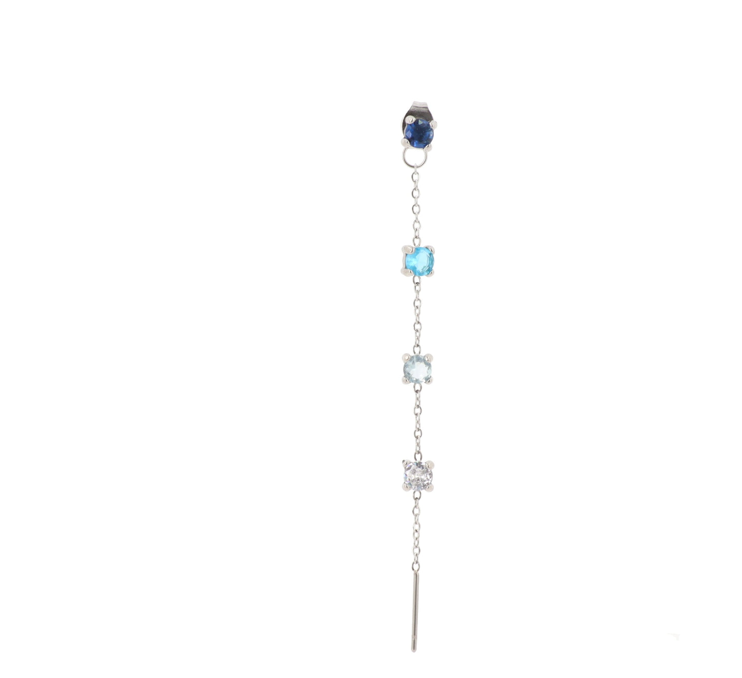 Orecchino Donna Mono Cascata Luce Base Argento