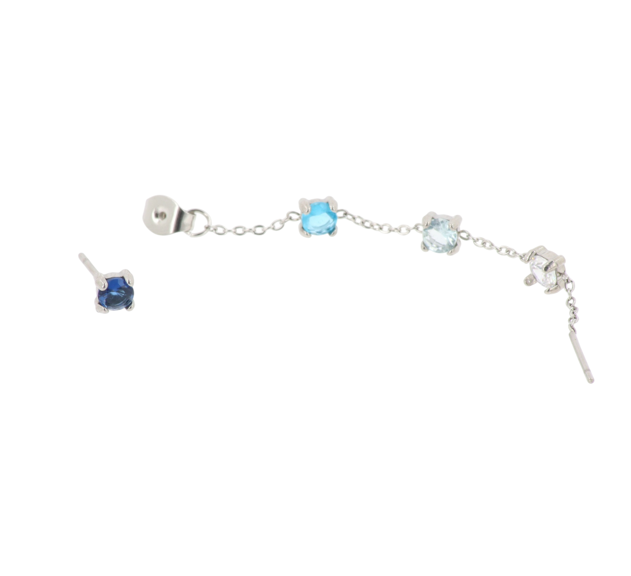 Orecchino Donna Mono Cascata Luce Base Argento