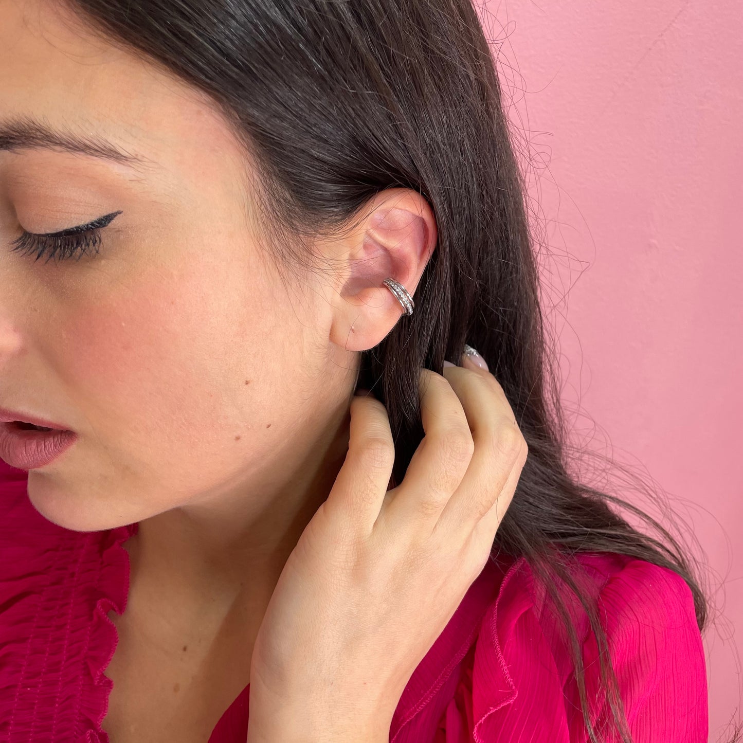 Makupenda - Earcuff Orecchino Mono Donna piccolo strass