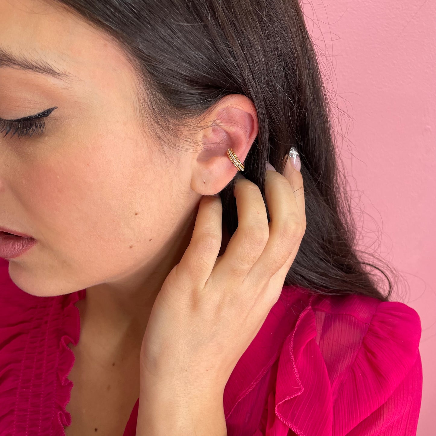 Makupenda - Earcuff Orecchino Mono Donna piccolo strass