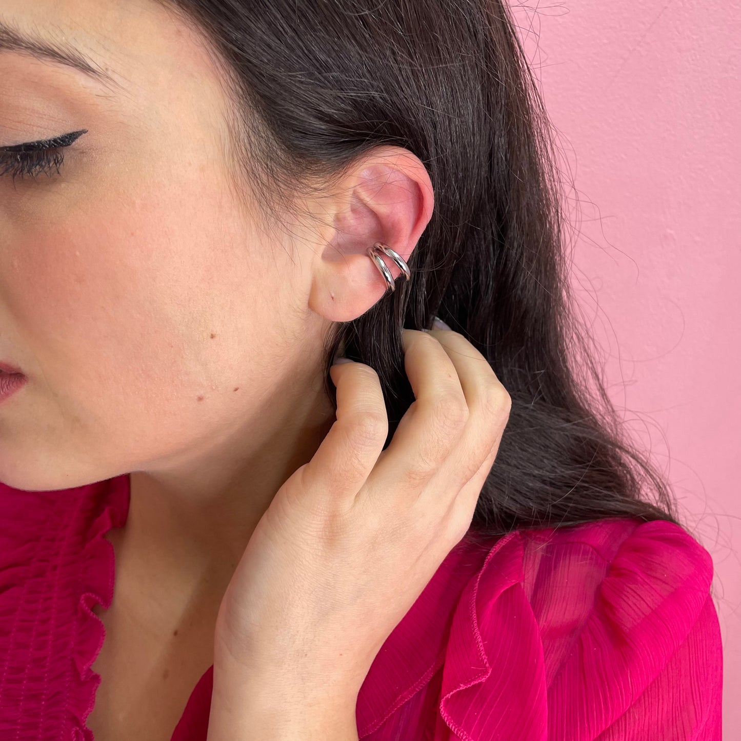 Makupenda - Earcuff Orecchino Mono Donna effetto doppio