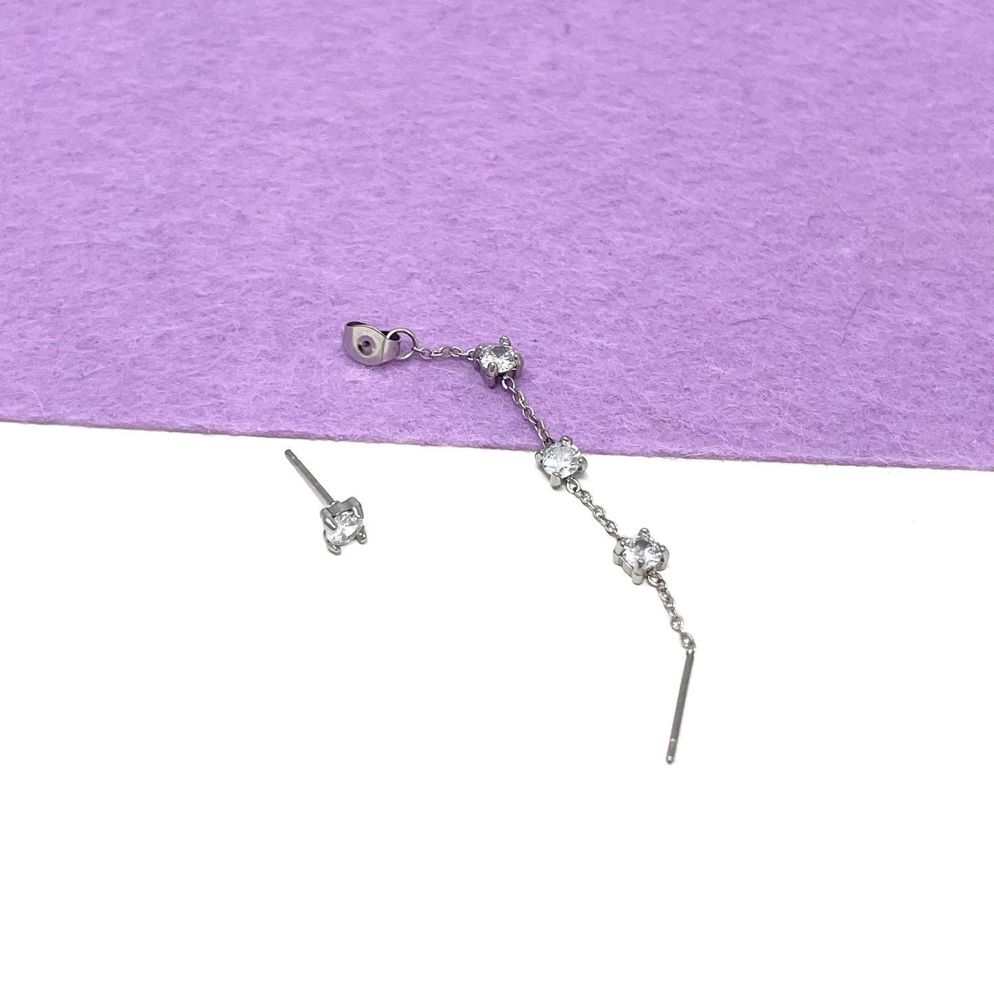 Makupenda - Orecchino Donna mono cascata luce base argento