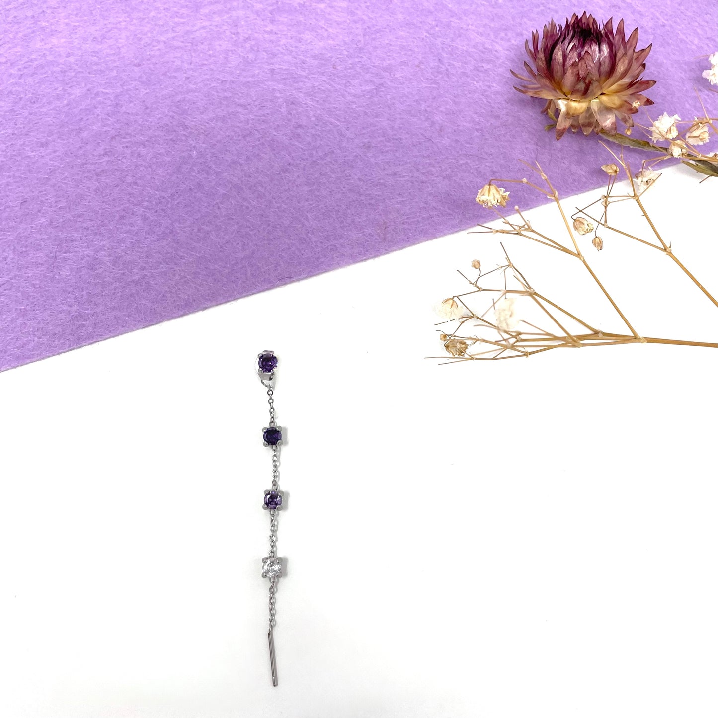 Makupenda - Orecchino Donna mono cascata luce base argento