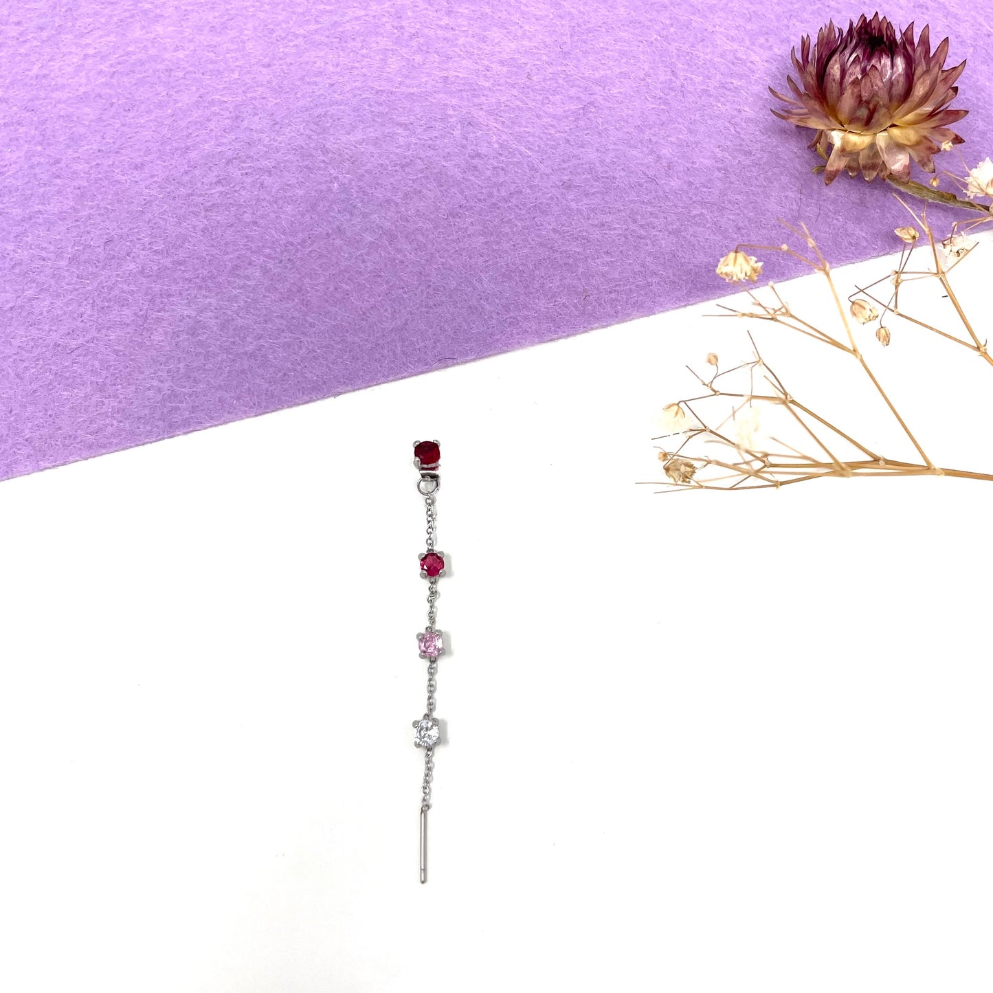 Makupenda - Orecchino Donna mono cascata luce base argento