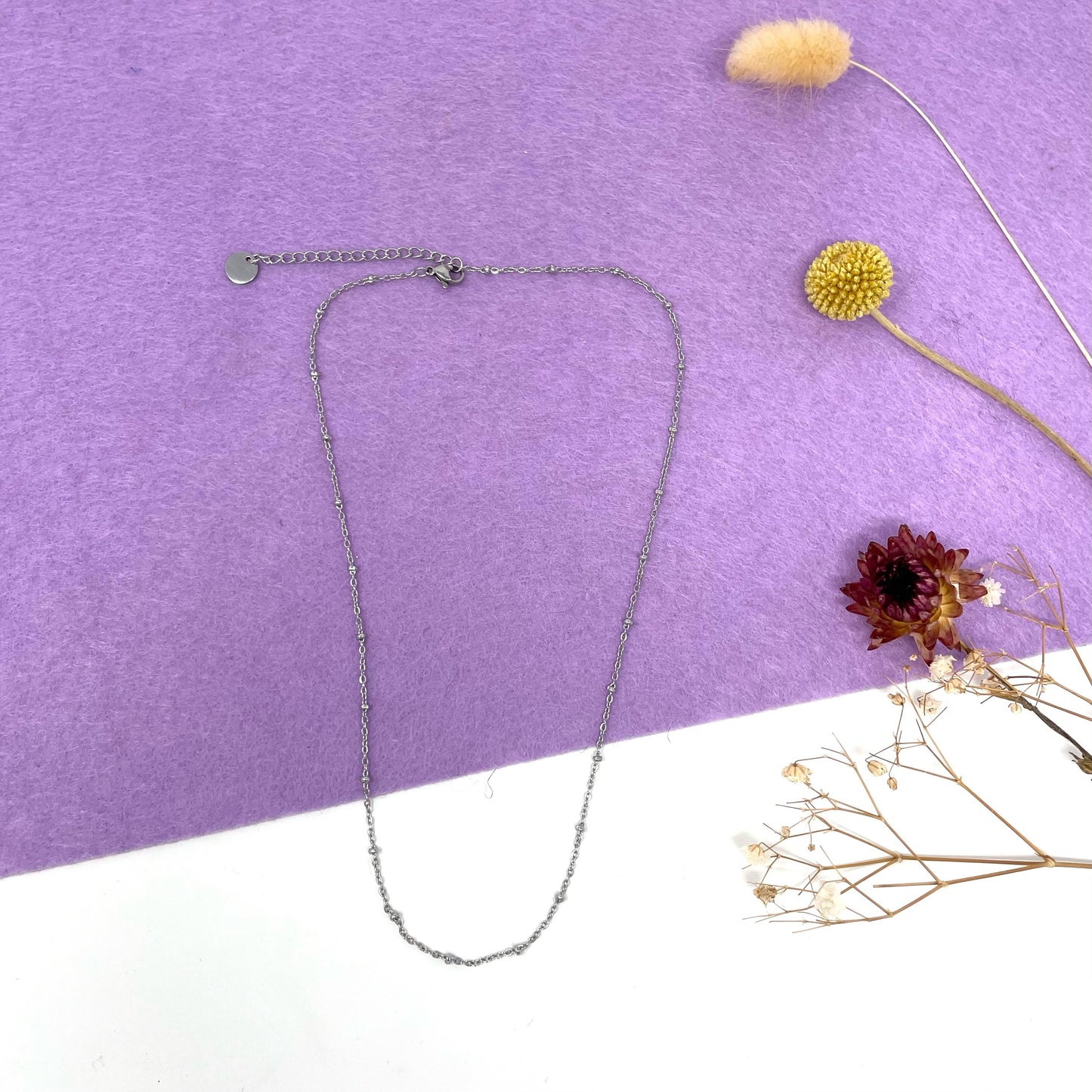 Makupenda - Collana Donna basic maglia a catena con palline