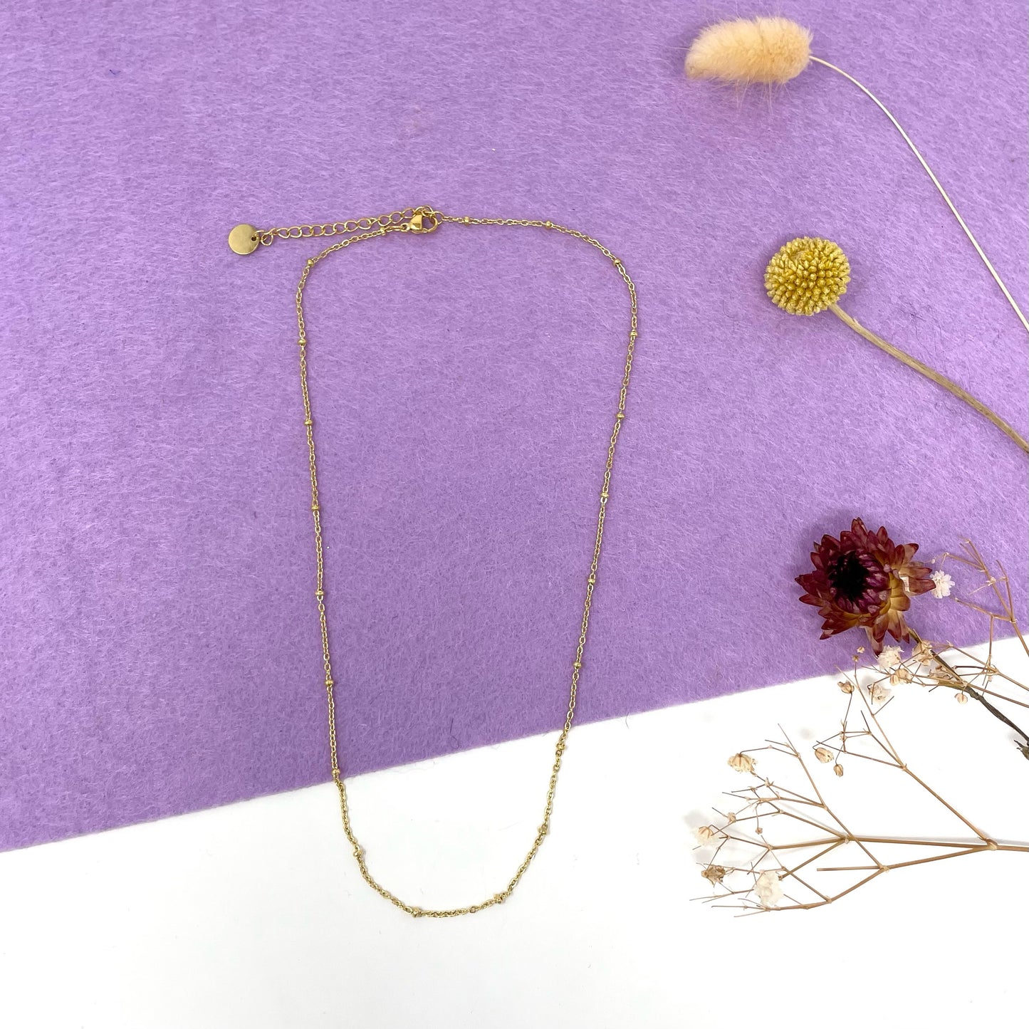 Makupenda - Collana Donna basic maglia a catena con palline