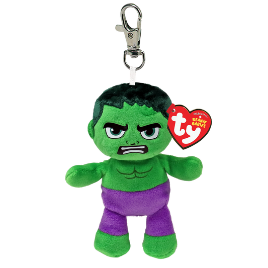 Ty - Portachiavi clips Marvel Hulk peluche