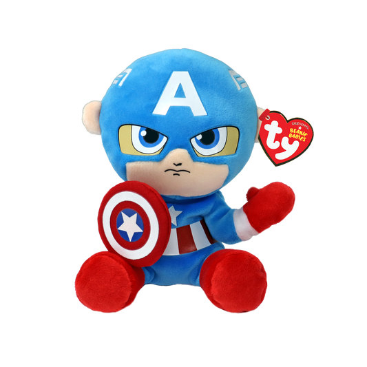 Ty - Peluche medio Marvel 20cm Captain America