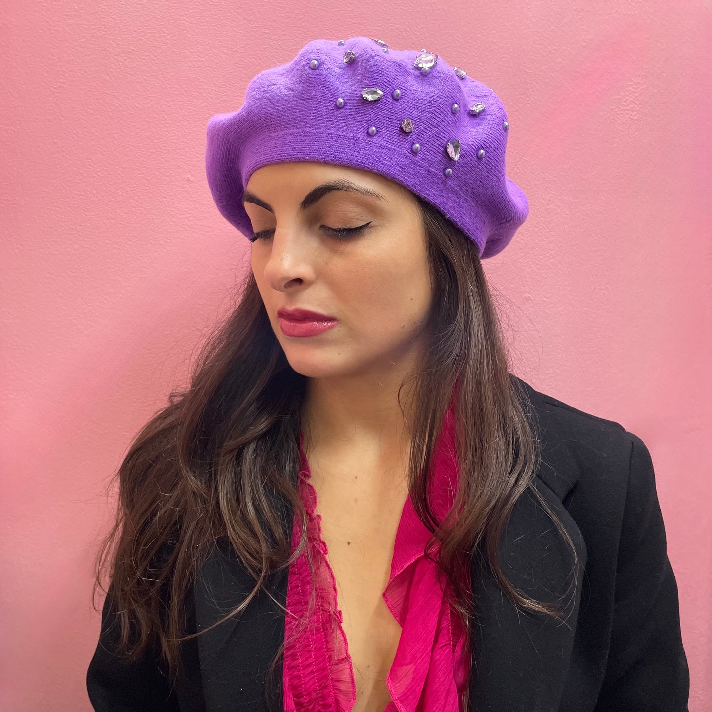 Makupenda - Cappello Donna basco pietre