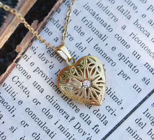 Collana Donna Porta Foto Cuore Strass