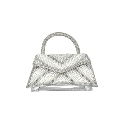 Pochette Donna Perle e Manico di Strass